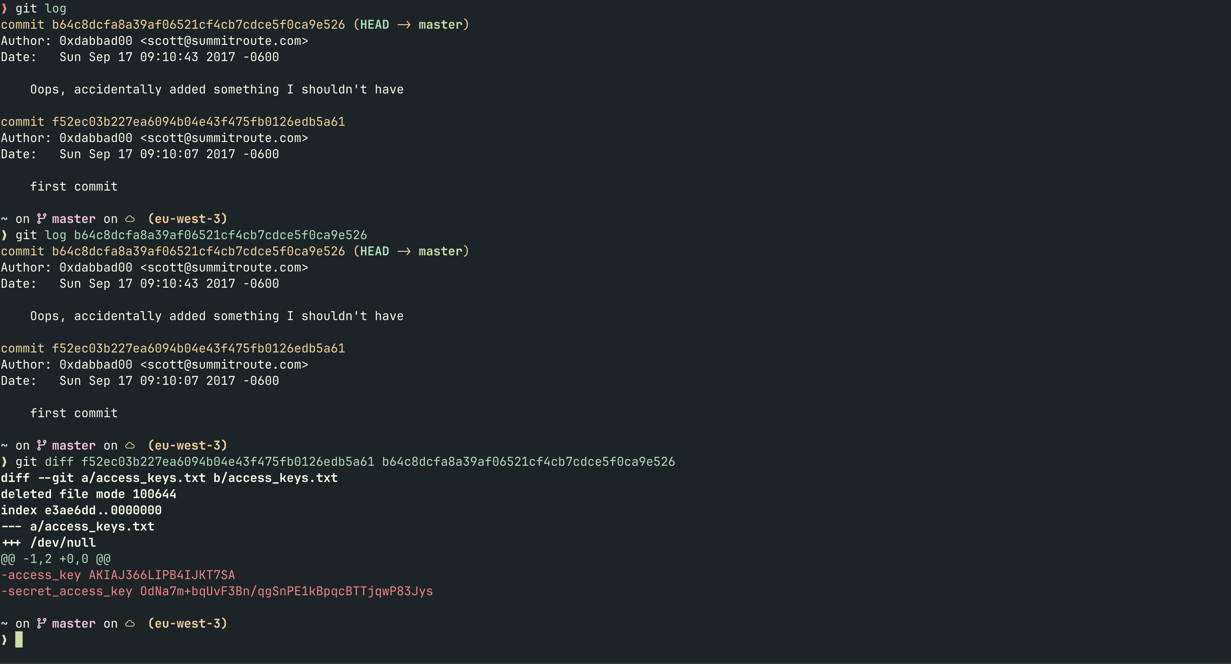 git log et git diff level 3
